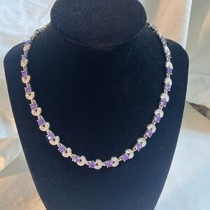 Elegant Purple and Silver Necklace